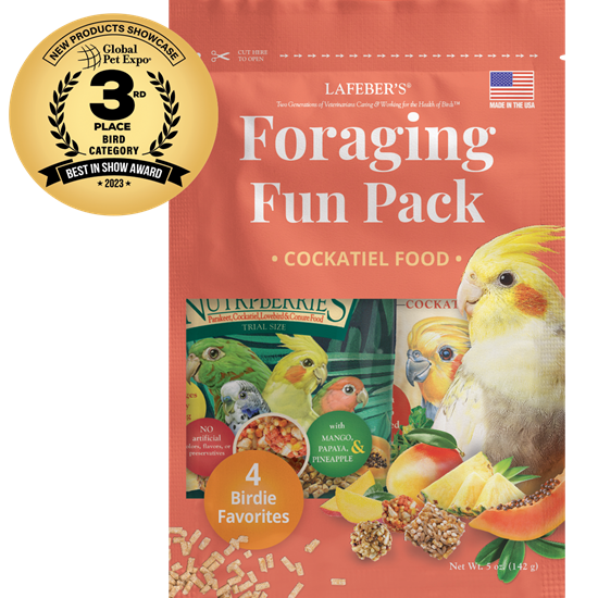 Lafeber - Cockatiel Fun Pack - Non-GMO Bird Food - 4 trial size packs - Lady Gouldian Finch Supplies - Glamorous Gouldians