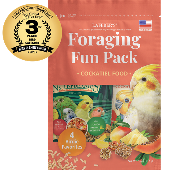Lafeber - Cockatiel Fun Pack - Non-GMO Bird Food - 4 trial size packs - Lady Gouldian Finch Supplies - Glamorous Gouldians