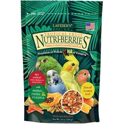 Tropical Fruit Nutri-Berries Lafeber, Tropical Fruit Nutriberries, Nutriberries for Cockatiels, Parakeet Nutriberries, Non GMO food for small hookbills, Nutriberries, Tropical Fruit