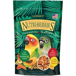 Lafeber Tropical Fruit Nutri-Berries for Conures 10oz - Non GMO Bird Food - Lady Gouldian Finch Supplies 