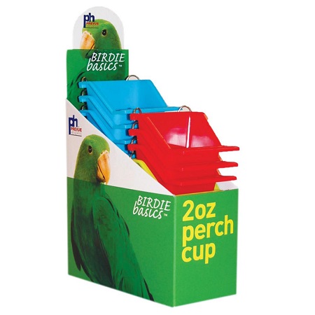 Prevue Pet 1263 Small 2oz High Back Coop Cup with front for perching, Cage Accessory, Glamorous Gouldians