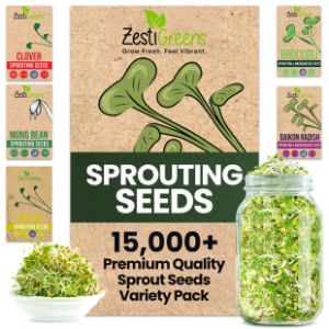 Variety Pack of 5 Organic Fresh Sprouting Seeds