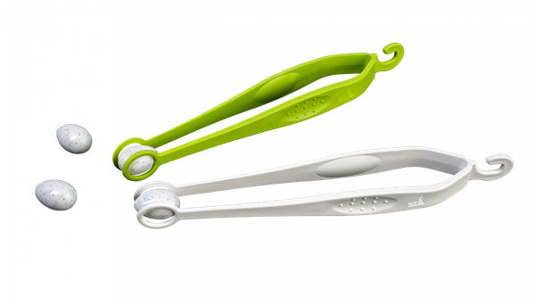STA Soluzioni Plastic Egg Tweezers available in lime green, white and blue - Breeding Accessory - Breeding Supplies